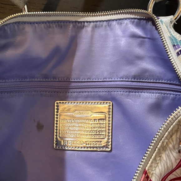 Coach Pink and Purple Poppy Shoulder Bag - Picture 2 of 3